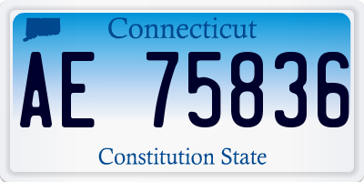CT license plate AE75836
