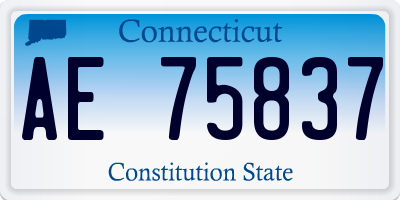 CT license plate AE75837
