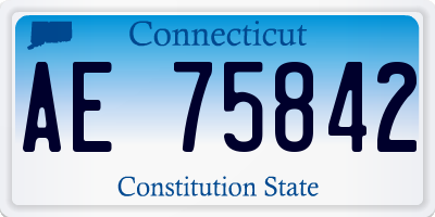 CT license plate AE75842