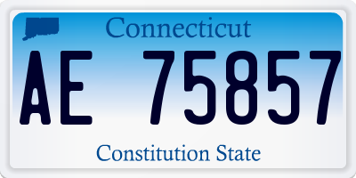 CT license plate AE75857