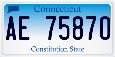 CT license plate AE75870