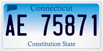 CT license plate AE75871