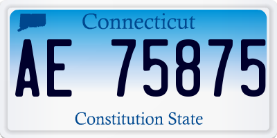 CT license plate AE75875