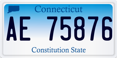 CT license plate AE75876