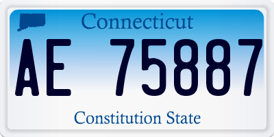 CT license plate AE75887