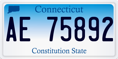 CT license plate AE75892