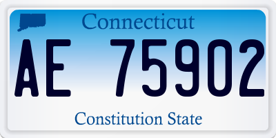 CT license plate AE75902