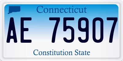 CT license plate AE75907