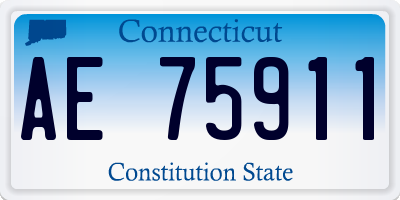 CT license plate AE75911