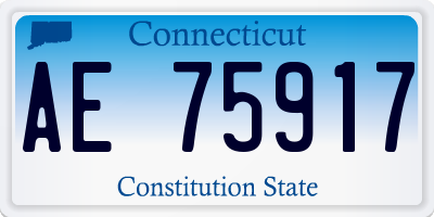CT license plate AE75917