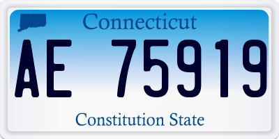 CT license plate AE75919