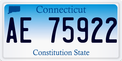 CT license plate AE75922