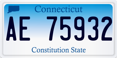 CT license plate AE75932