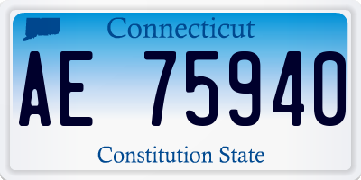 CT license plate AE75940