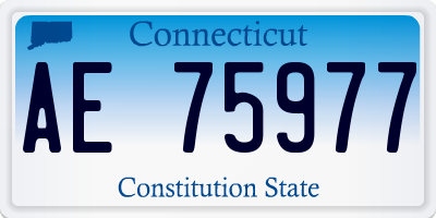 CT license plate AE75977