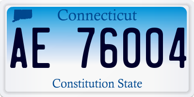 CT license plate AE76004