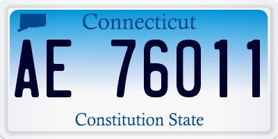 CT license plate AE76011