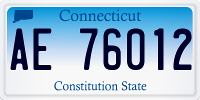 CT license plate AE76012