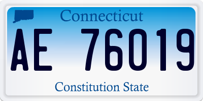 CT license plate AE76019