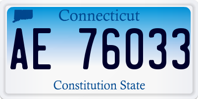 CT license plate AE76033