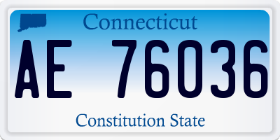 CT license plate AE76036