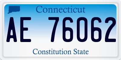 CT license plate AE76062