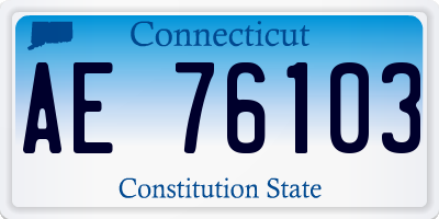 CT license plate AE76103