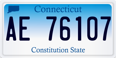 CT license plate AE76107