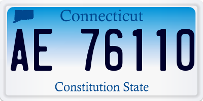 CT license plate AE76110