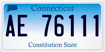 CT license plate AE76111