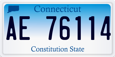 CT license plate AE76114