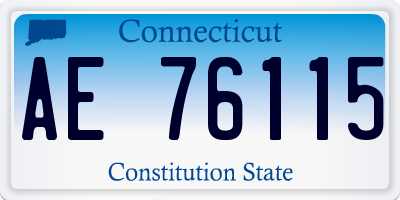 CT license plate AE76115