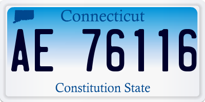 CT license plate AE76116