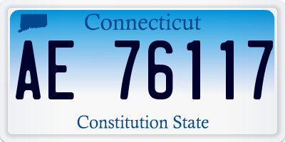 CT license plate AE76117