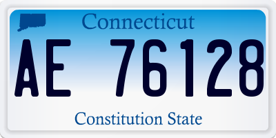 CT license plate AE76128