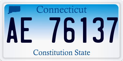 CT license plate AE76137