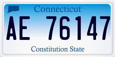 CT license plate AE76147