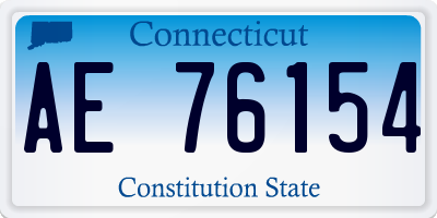 CT license plate AE76154