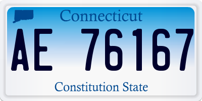 CT license plate AE76167