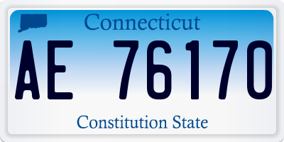 CT license plate AE76170