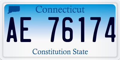 CT license plate AE76174