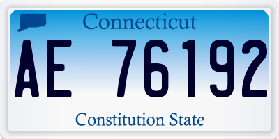 CT license plate AE76192
