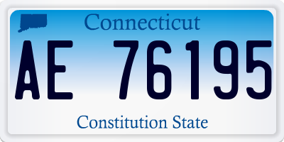 CT license plate AE76195