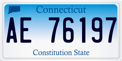 CT license plate AE76197