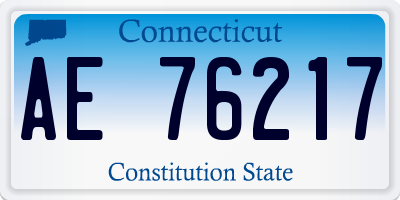 CT license plate AE76217