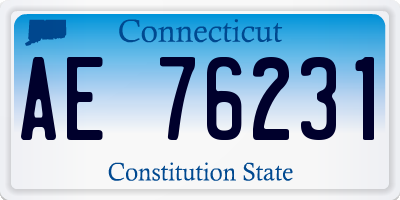 CT license plate AE76231