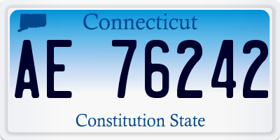 CT license plate AE76242
