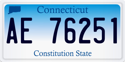 CT license plate AE76251