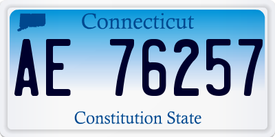 CT license plate AE76257
