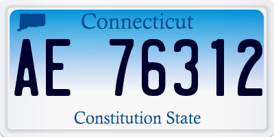 CT license plate AE76312